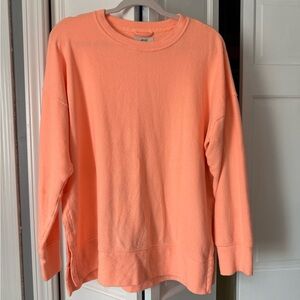 Aerie Orange Crewneck Sweater with Ribbed Details